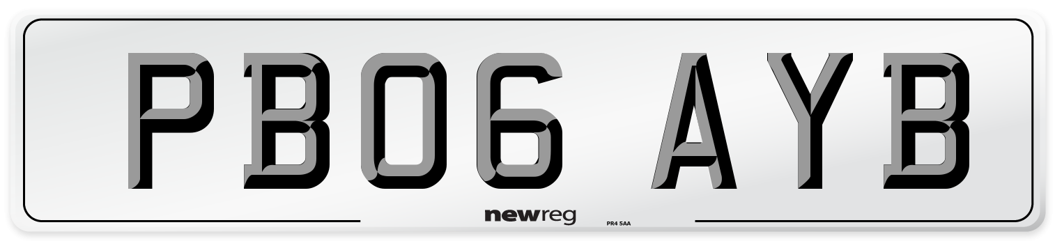 PB06 AYB Number Plate from New Reg